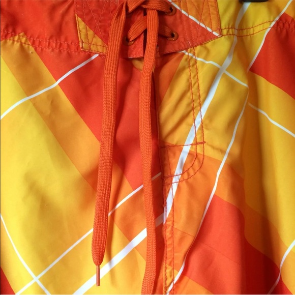 O'Rageous Mens Sz 38 Swim Trunks Drawstring Orange - Picture 3 of 7